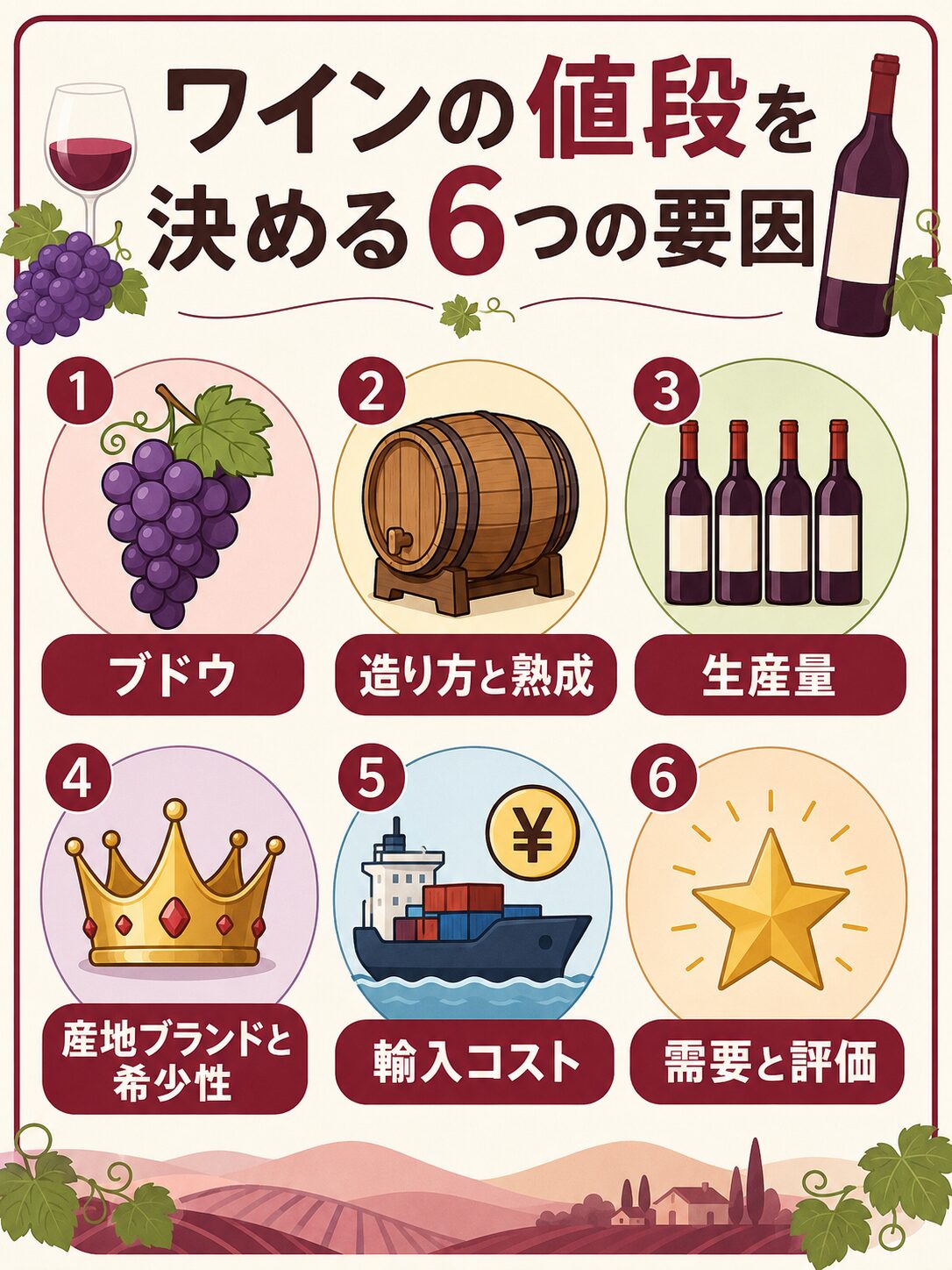 ワインの値段を決める6つの要因