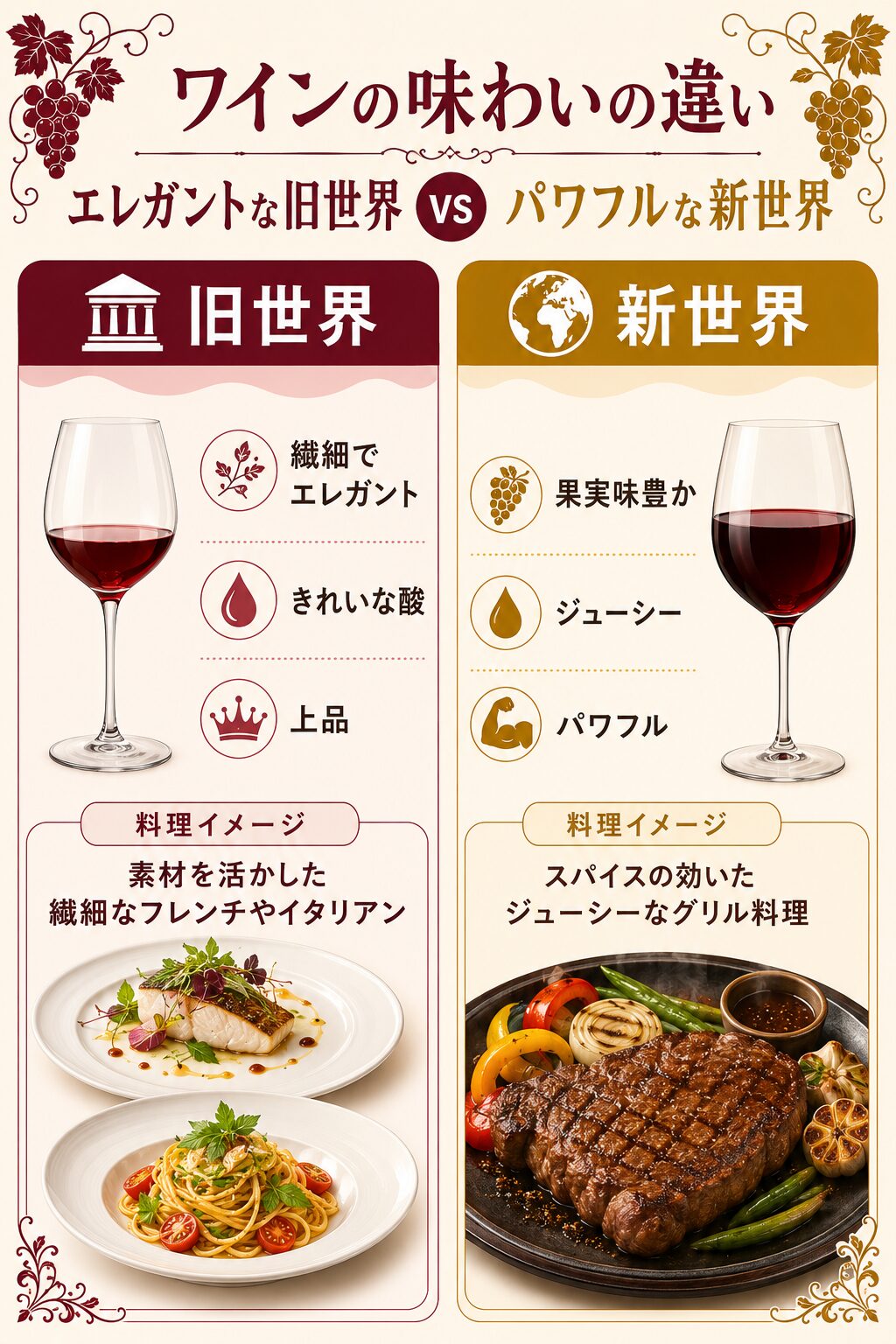 旧世界と新世界ワインの味わいの違い
