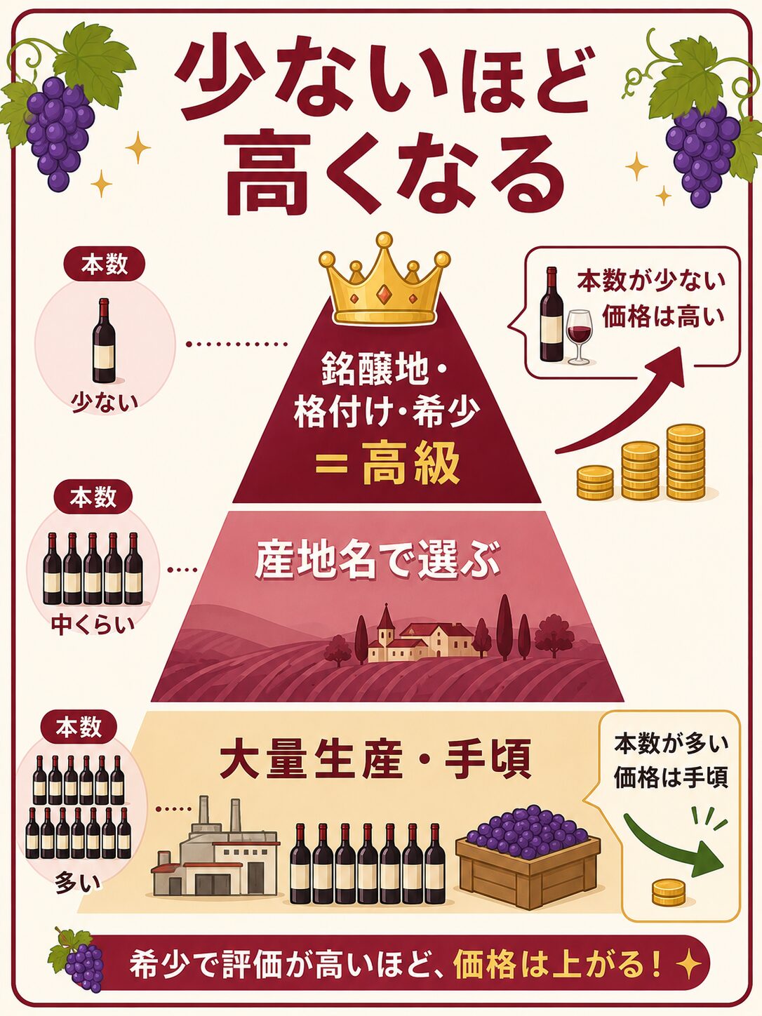 産地ブランドと希少性のピラミッド